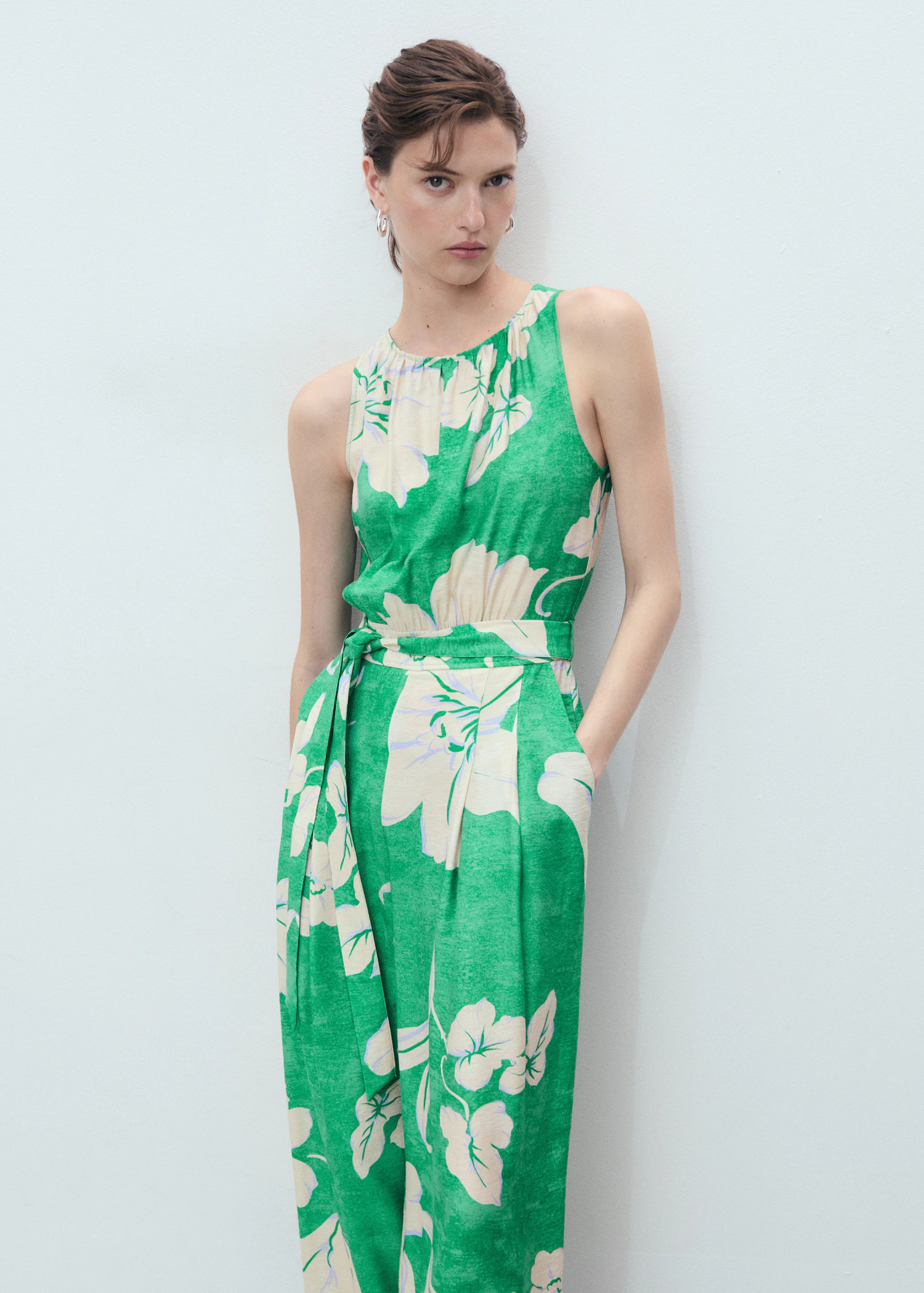 Belt printed jumpsuit - Women | MANGO USA | Mango (US/MX/AU)