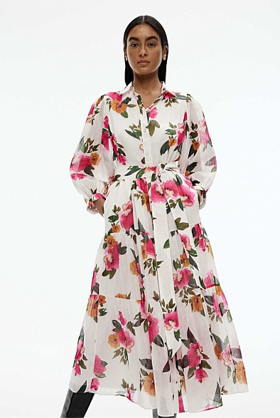 Watercolour Print Midi Dress | Witchery (AU)