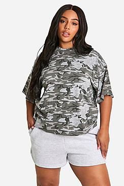 Plus Camo Oversize T-Shirt | Boohoo.com (US & CA)
