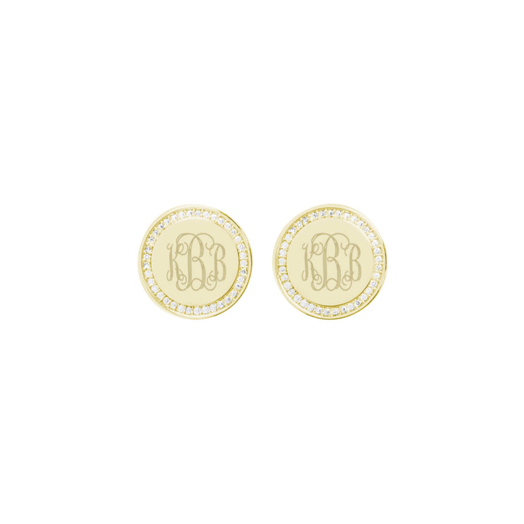 Monogrammed Pave Disc Earrings | Marleylilly