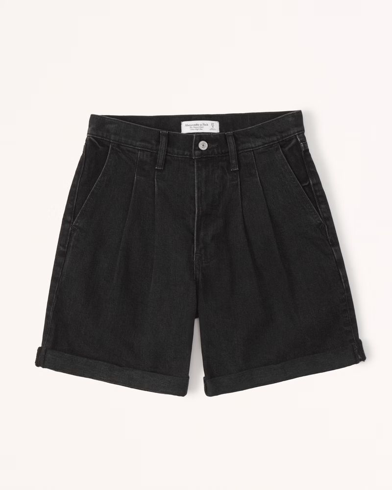 Pleated Denim Shorts | Abercrombie & Fitch (US)