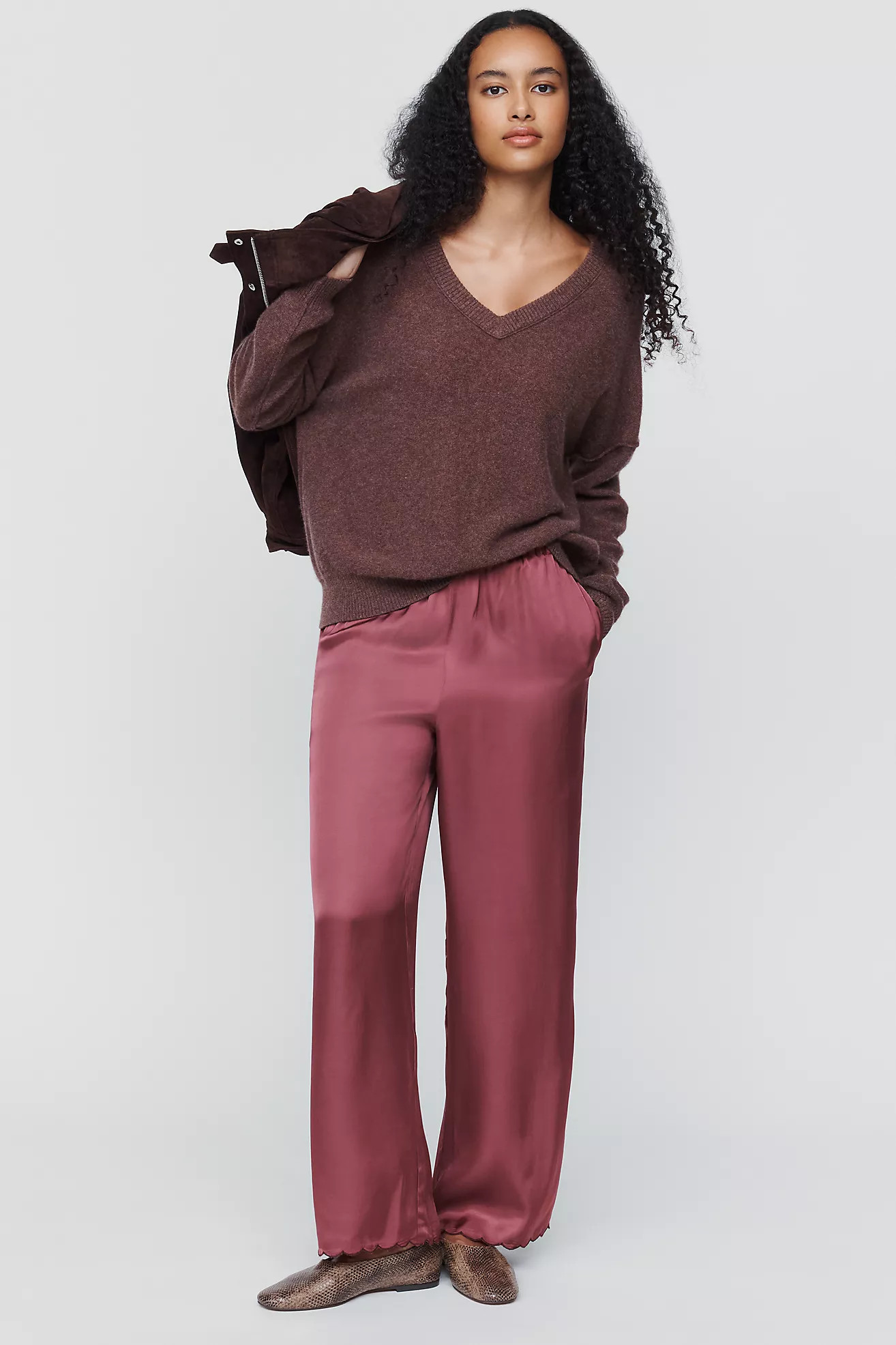 LyreBird Scalloped Pant in Silky | Anthropologie (US)