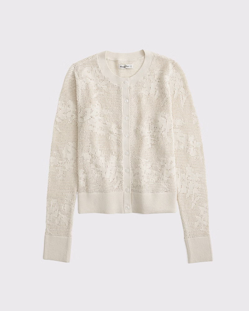Floral Open-Stitch Cardigan | Abercrombie & Fitch (US)