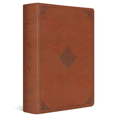 ESV Study Bible (Trutone, English Saddle, Ornament Design) - (Leather Bound) | Target
