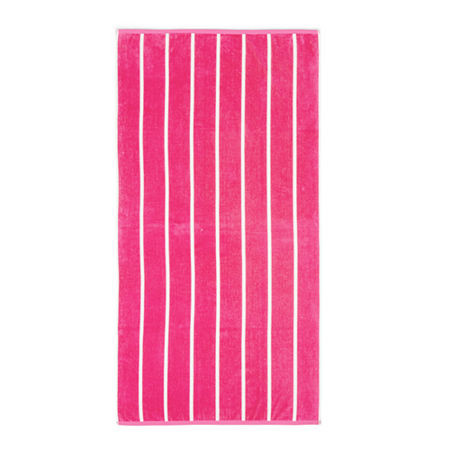 Outdoor Oasis Cabana Stripe Reversible Beach Towel, One Size, Pink | JCPenney