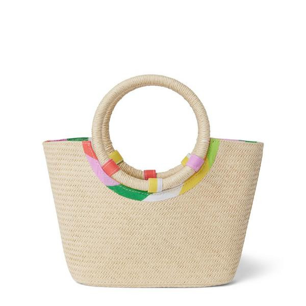 Kaavia James Rainbow Trim Straw Tote | Janie and Jack