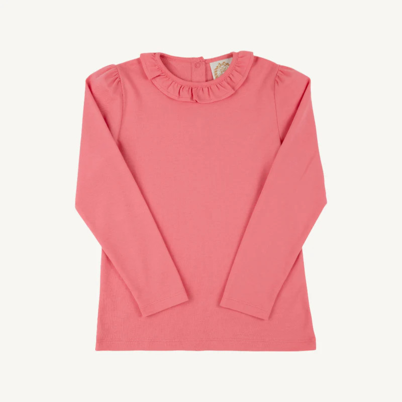 Reece Ruffle Top - Parrot Cay Coral | The Beaufort Bonnet Company