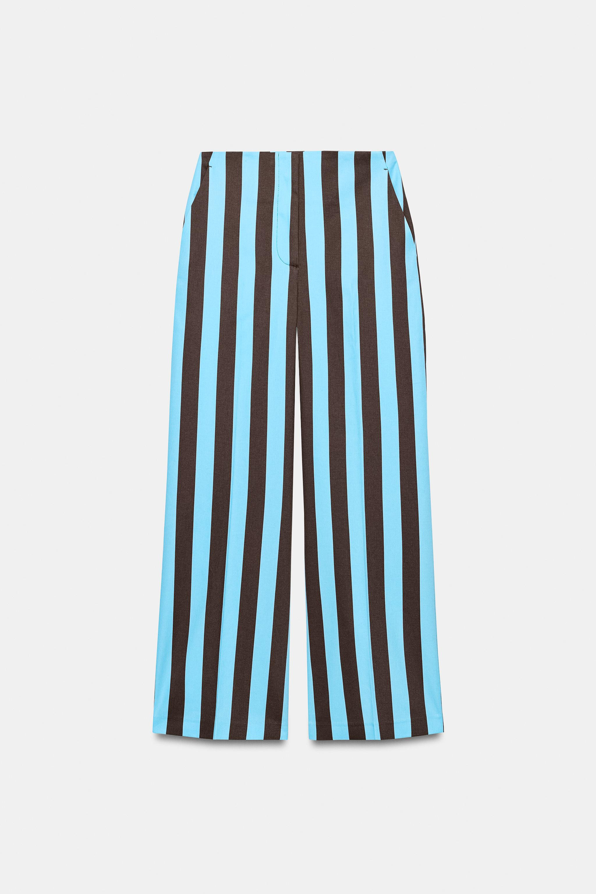STRIPED STRAIGHT LEG PANTS | Zara US