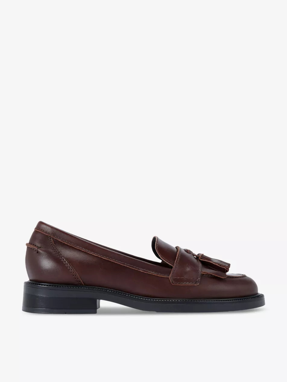 Mira tassel-embellished flat leather loafers | Selfridges