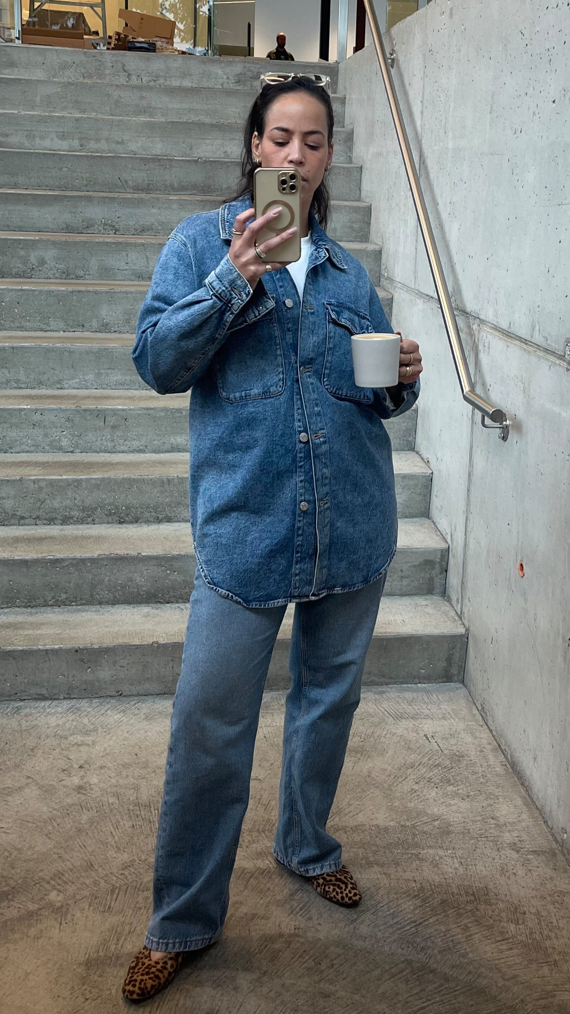 Denim on denim with a pop of leopard 

#LTKjeans #LTKstyletip #LTKcanada