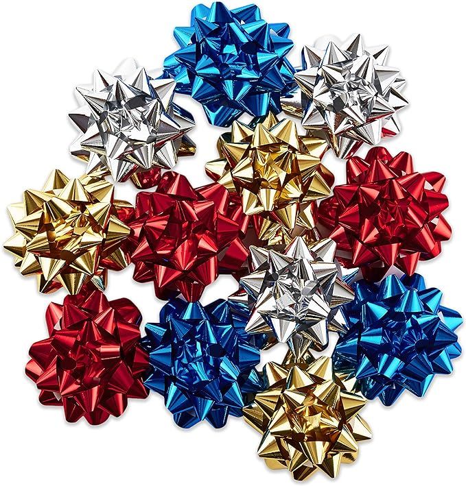 Hallmark Holiday Gift Bow Assortment (12 Bows) Sparkly Red, Blue, Gold, White for Christmas, Hanu... | Amazon (US)