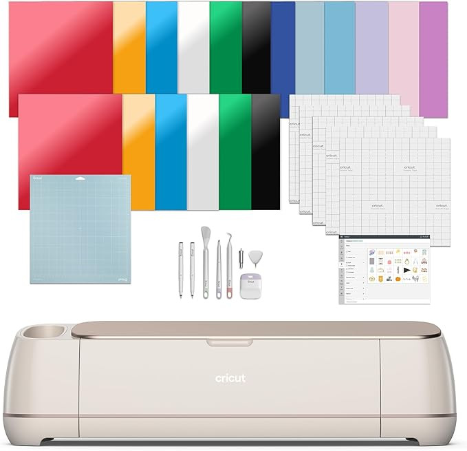 Cricut Maker 4 - Smart Cutting Machine (Seashell) | Engagement Bundle - Includes Smart Vinyl, Car... | Amazon (US)