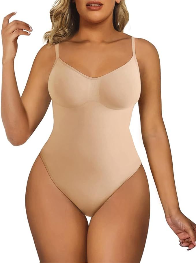 SHAPERX Women's Shapewear Bodysuit Tummy Control Body Shaper Seamless Sculpting Snatched Waist Bo... | Amazon (US)