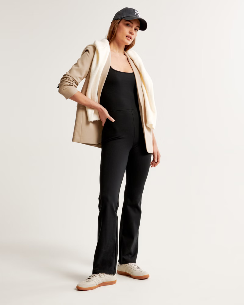 Ponte Unitard Flare Jumpsuit | Abercrombie & Fitch (US)