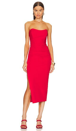 Ashun Dress in Cherry | Winter Wedding Guest Dress Winter Cocktail Dress Winter | Revolve Clothing (Global)
