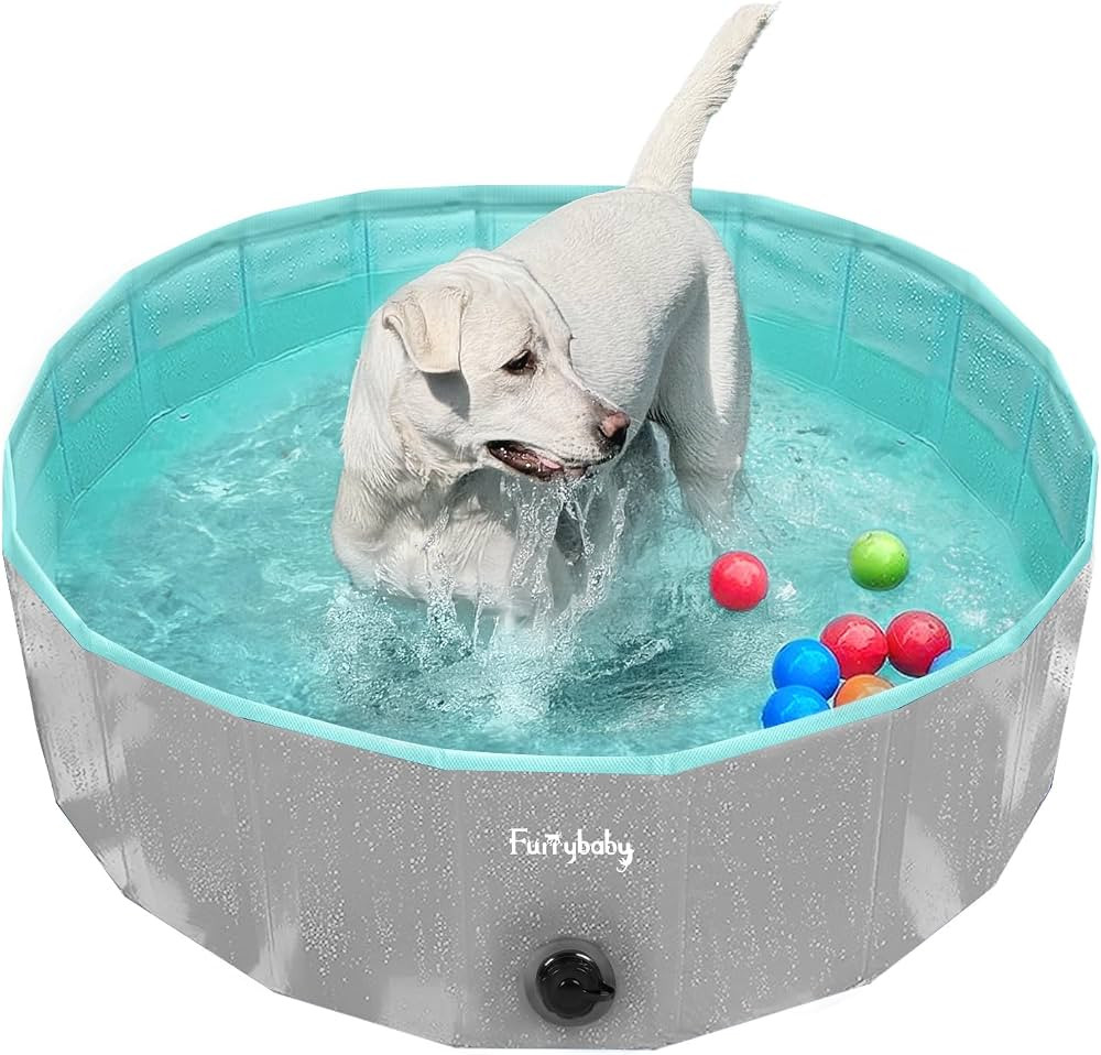 Furrybaby Foldable Dog Pool, Kiddie Pool Hard Plastic, Collapsible Pet Bath Portable Dog Swimming... | Amazon (US)
