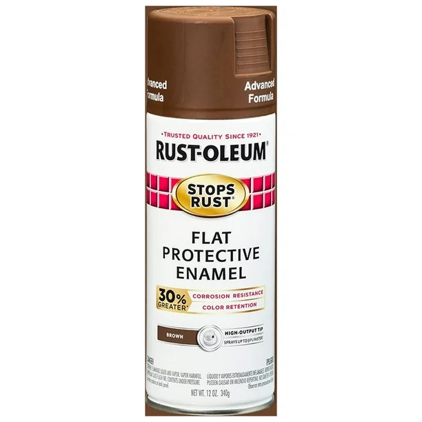 Brown, Rust-Oleum Stops Rust Advanced Flat Spray Paint, 12 oz | Walmart (US)