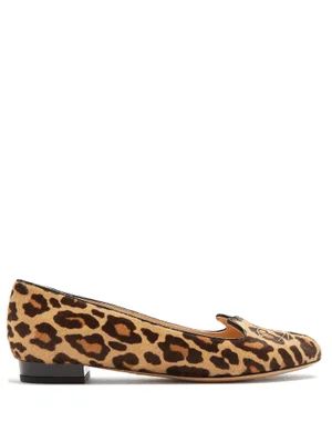 http://www.matchesfashion.com/intl/products/Charlotte-Olympia-Kitty-leopard-calf-hair-flats-136634 | Matches (US)
