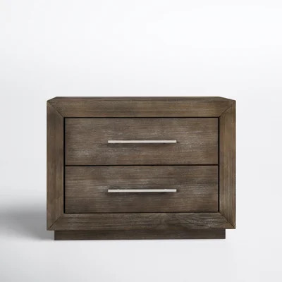 Brooks 2 - Drawer Solid Wood Nightstand in Brown | Wayfair North America