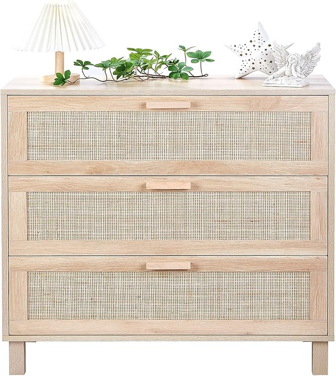 CREATIVELAND 3 Drawer Dresser,Hamilton Rattan Chest of Drawers End Cabinets Storage Corner Bedsid... | Amazon (US)