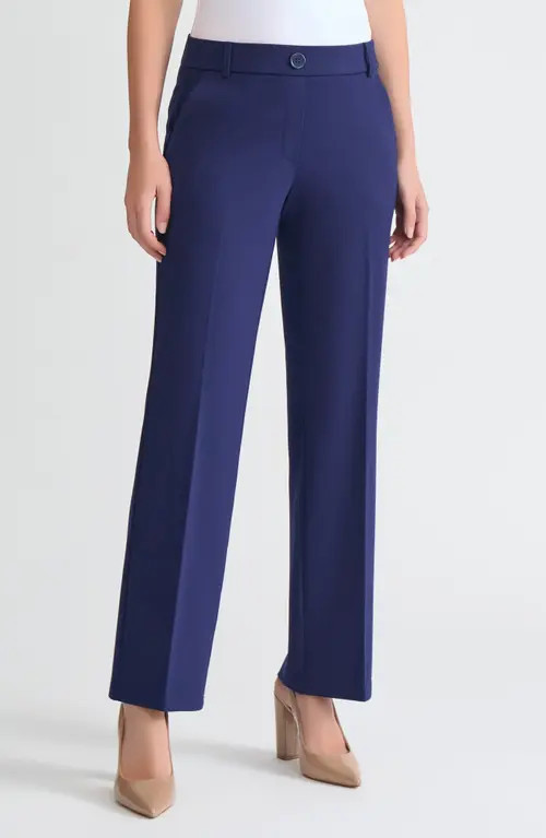 KASPER Pull-On Flare Pants in Kasper Navy at Nordstrom, Size X-Small | Nordstrom