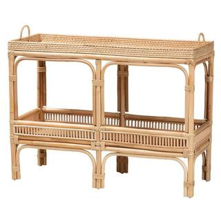 bali & pari Lombok 39.25 in. Natural Rattan Rectangle Wicker Top Console Table 226-13122-HD - The... | The Home Depot