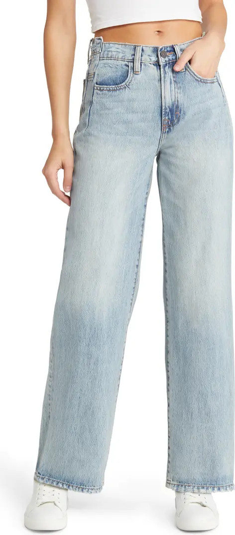 HIDDEN JEANS Distressed Step Waist Nonstretch Jeans | Nordstrom | Nordstrom
