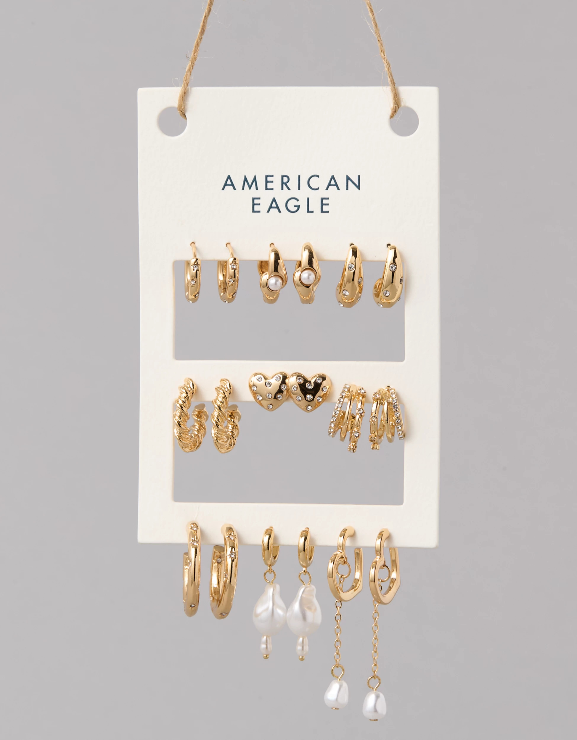 AE Heart Earrings 9-Pack | American Eagle Outfitters (US & CA)