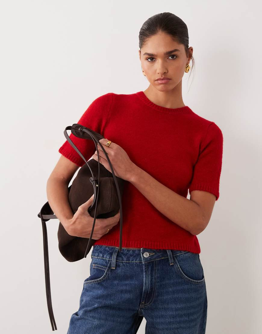 ASOS DESIGN knitted top in red (part of a set) | ASOS (Global)