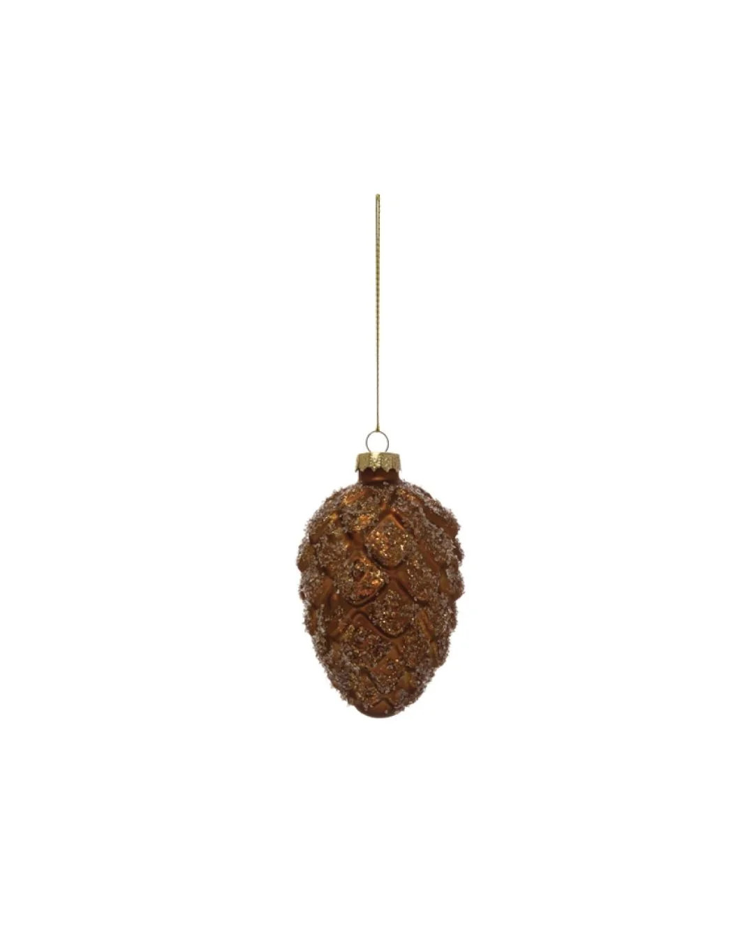 Glittered Pinecone Ornament- Dark Brown | Brooke & Lou | Brooke and Lou