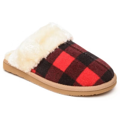 Minnetonka Women's Chesney Slide Slipper 44860, Black-Red Buffalo Plaid - 8. | Target