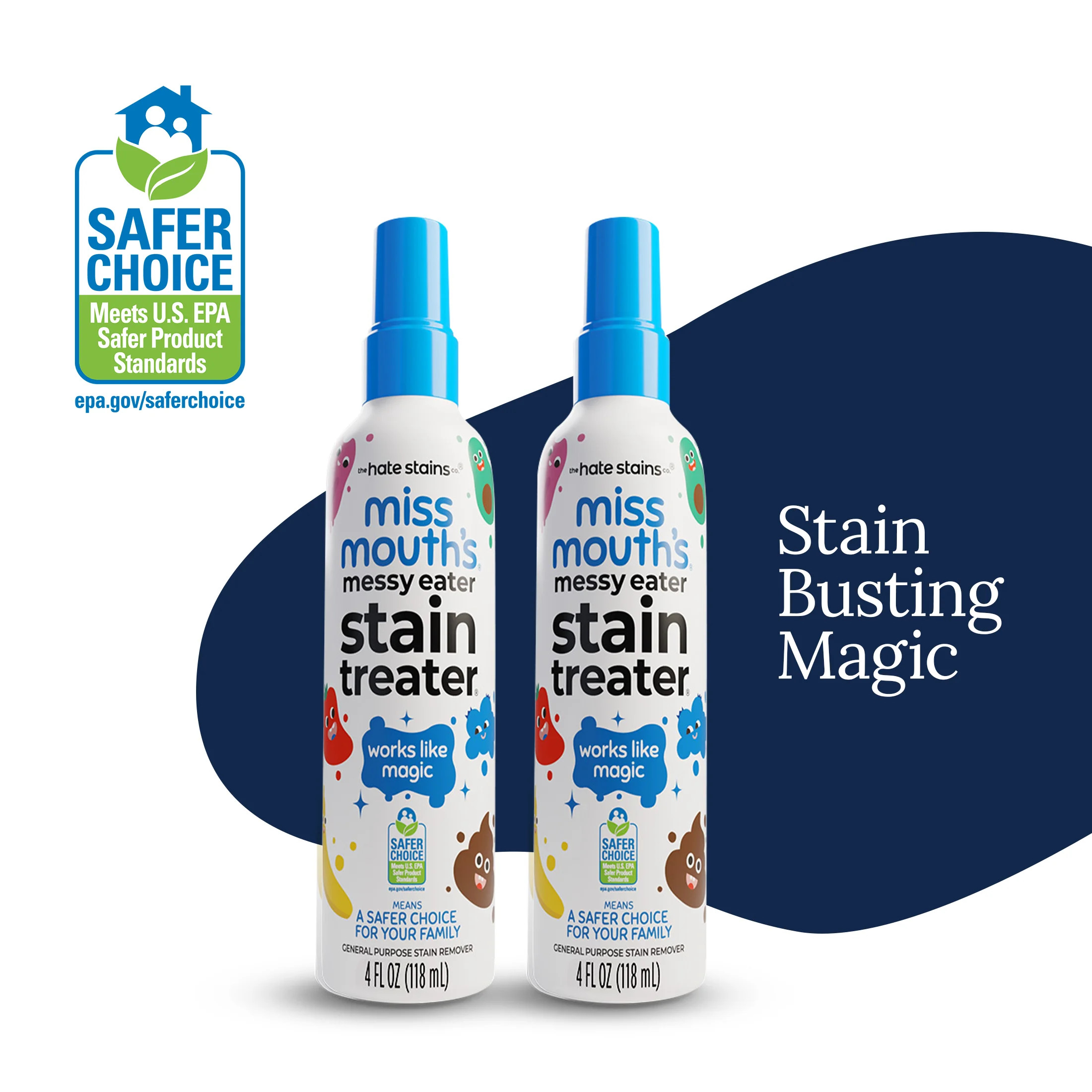 Miss Mouth's Messy Eater Stain Treater Spray for Baby & Kids – 4 fl oz. 2 pk – Newborn & Baby... | Walmart (US)