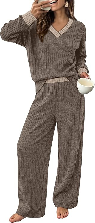 Womens Loungewear Set,Airport travel Outfit Women,Fall Fashion,2026,Trendy,Casual,Lightweight,Com... | Amazon (US)