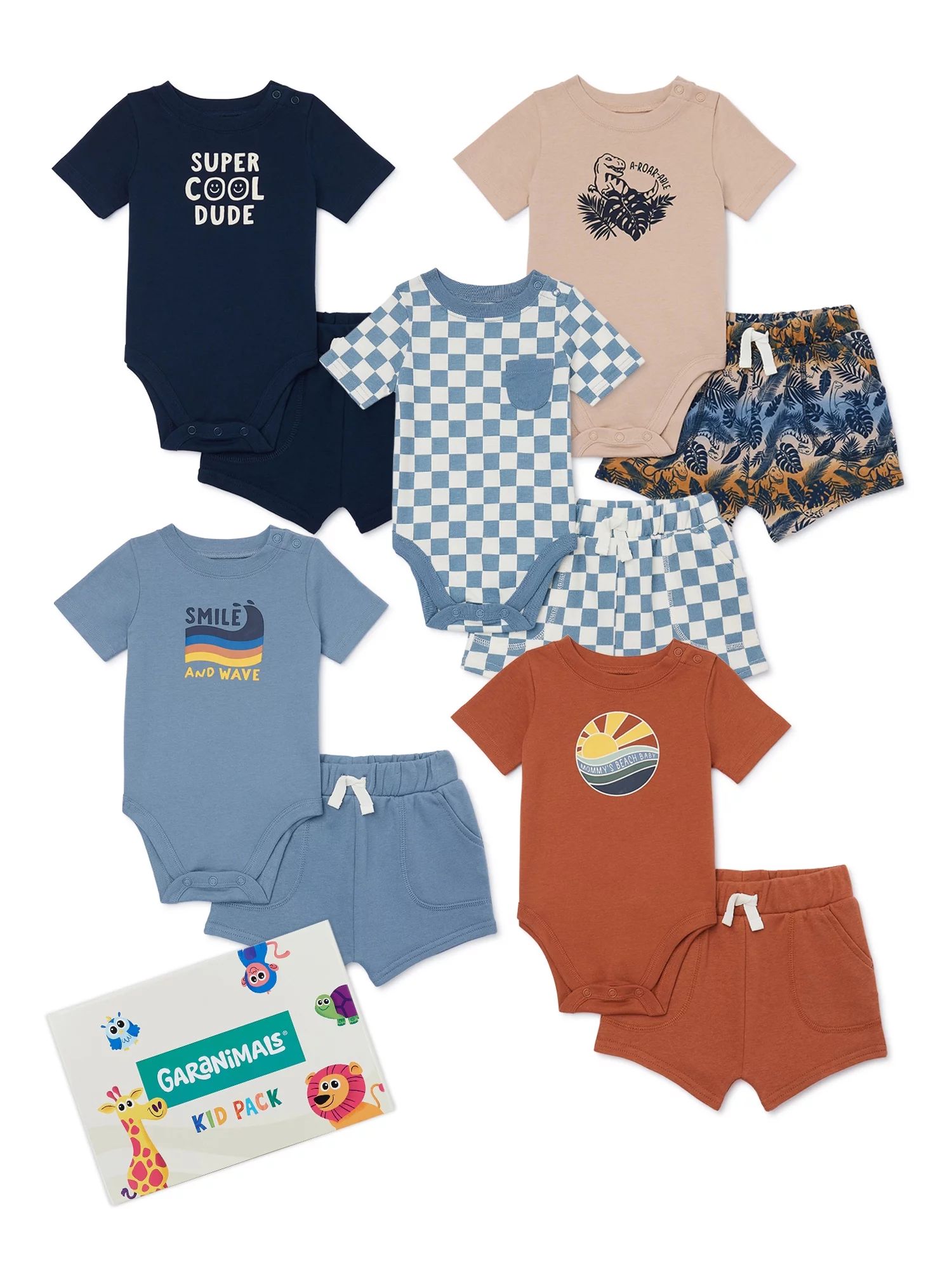 Garanimals Baby Boys Mix and Match Outfits Kid Pack, 10-Piece, Sizes 0/3-24 Months - Walmart.com | Walmart (US)