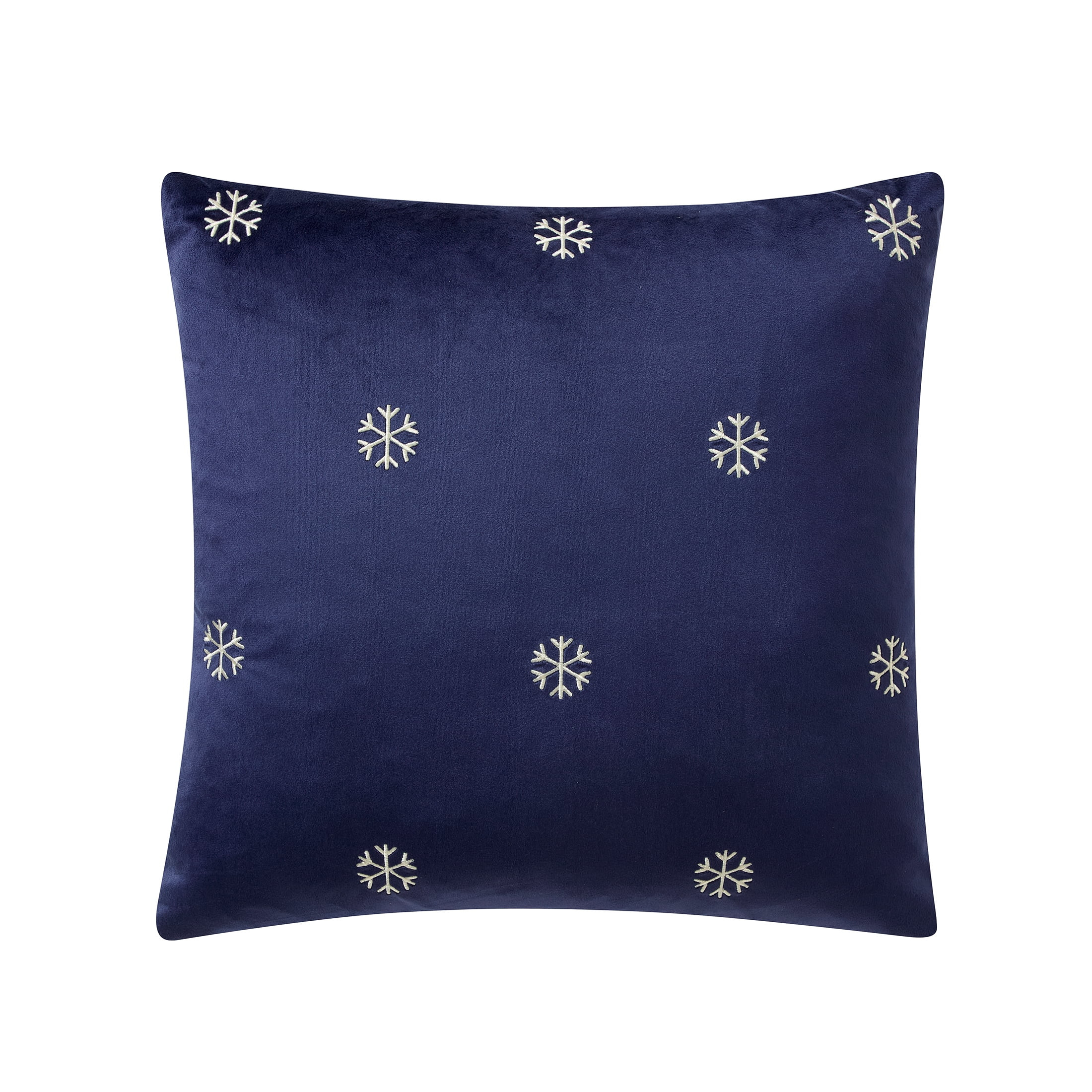 My Texas House 18" x 18" Blue Velvet Snowflake Decorative Pillow Cover | Walmart (US)