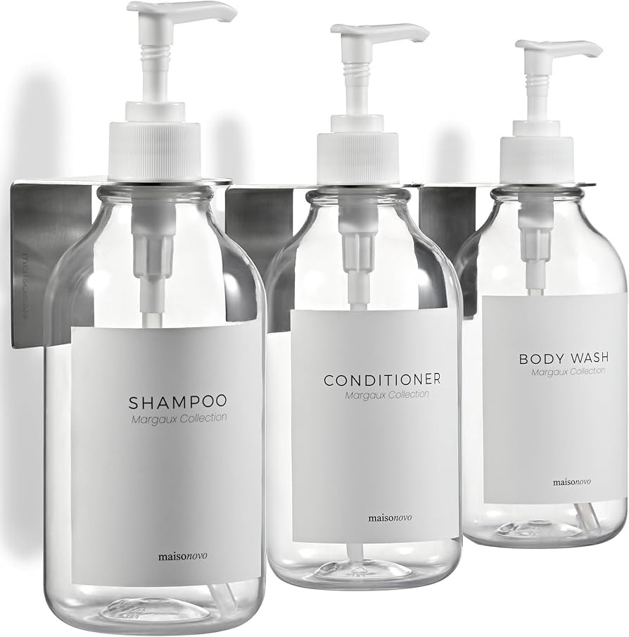 MaisoNovo Shampoo and Conditioner Dispenser - Shower Soap Dispenser Wall Mounted - 16.9 fl oz Set... | Amazon (US)