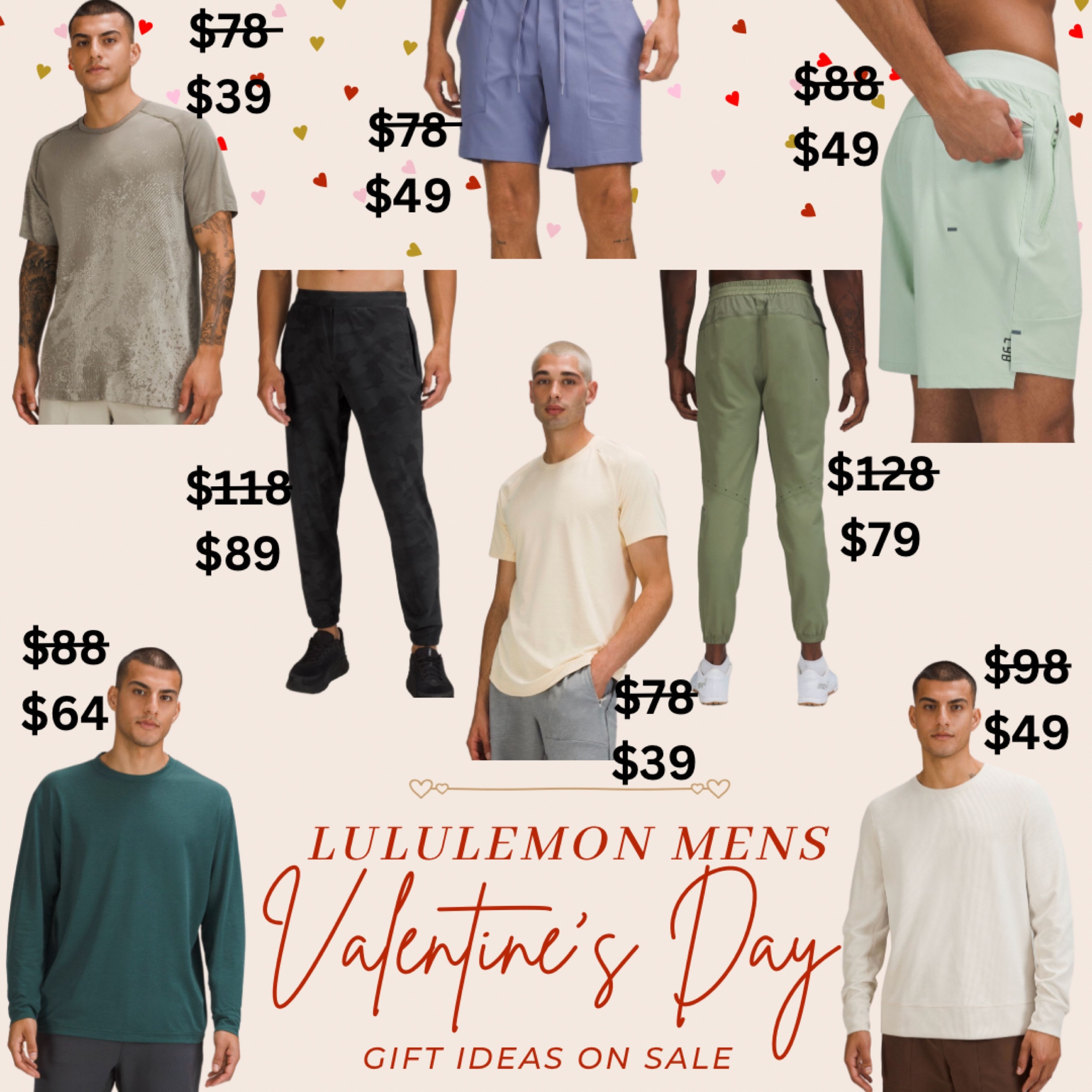 Mens Lululemon Valentine's Fay Gift Ideas on SALE
* Artic green License to Train Linerless Short 7"

* Green twill License to Train Jogger

*Natural ivory Shift Stitch Crew

*Peri purple Bowline Short 8"

*Green jasper Relaxed-Fit Training Long Sleeve
Shirt *Online Only

*Multi black camo Surge Jogger tall

*Army green Metal Vent Tech Short Sleeve
Shirt 2.0

*Lemon chiffon Drysense Short Sleeve Shirt

#lululemon #mens #mensathletic #gym #mensgym #valentinesgift

#LTKmens #LTKGiftGuide #LTKfit