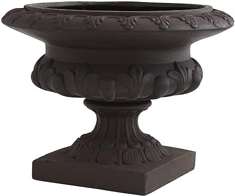 Nearly Natural 12.5in. H Iron-finish Decorative Urn (Indoor/Outdoor) Containers Gray | Amazon (US)