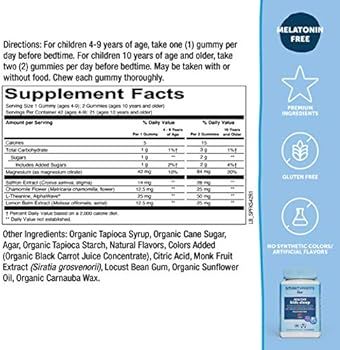 SmartyPants Kids Sleep Gummies: Melatonin FREE; Magnesium for Nervous System Support; L-Theanine ... | Amazon (US)
