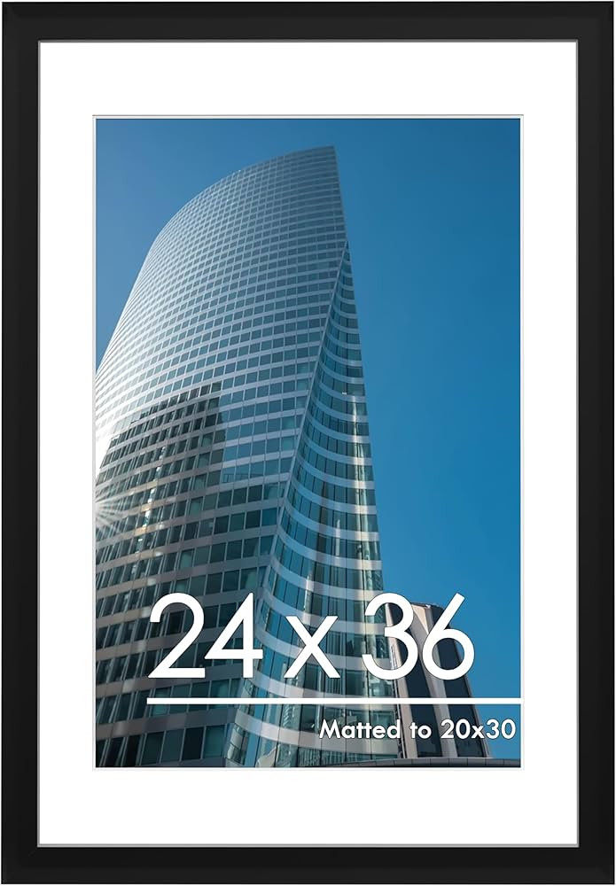PEALSN 24x36 Poster Frame, Display Pictures 20 x 30 with Mat or 24 x 36 Without Mat, Poster Frame... | Amazon (US)