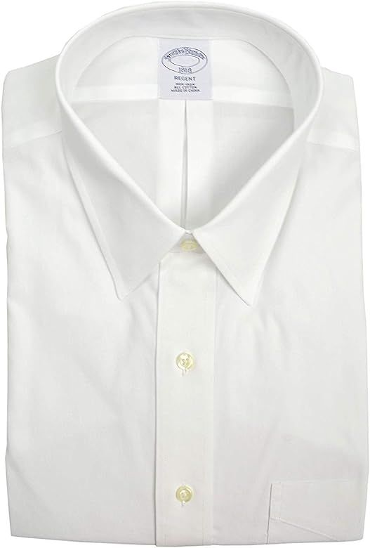 Brooks Brothers Men's Regent Fit Pocket Non Iron Dress Shirt White | Amazon (US)