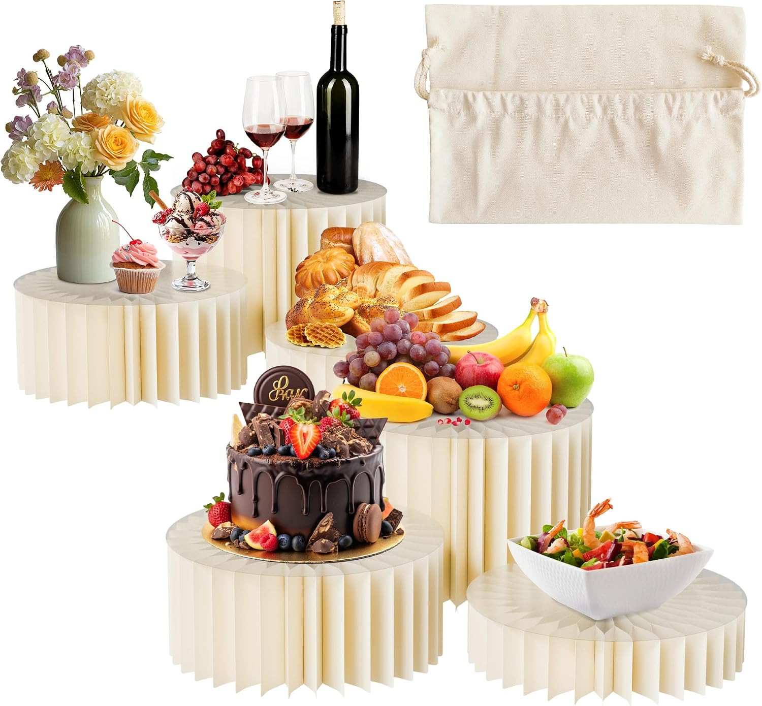 Yeasfe 6 Pcs Buffet Risers, Food Display Risers for Buffet Table | Amazon (US)