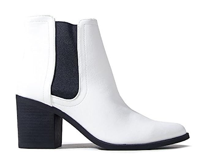 J. Adams Andi Chelsea Boot - Casual High Heel Pointed Toe Slip On Ankle Bootie | Amazon (US)