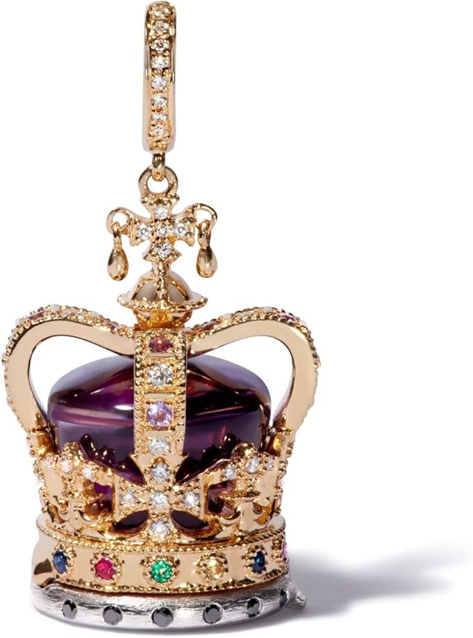 Amazon.com: Annoushka, 18ct Gold Amethyst & Diamond Coronation Crown Locket Charm, Yellow Gold : ... | Amazon (US)