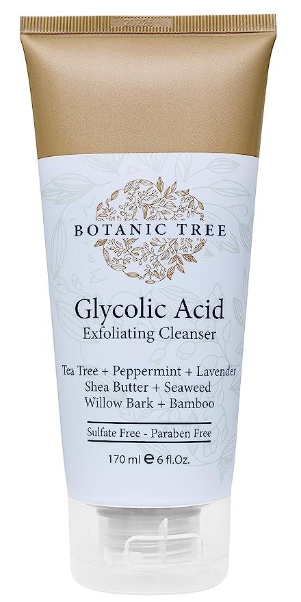 Botanic Tree Glycolic Acid Face Wash Exfoliating Cleanser 6oz w/10% Glycolic Acid- AHA For Wrinkl... | Amazon (US)