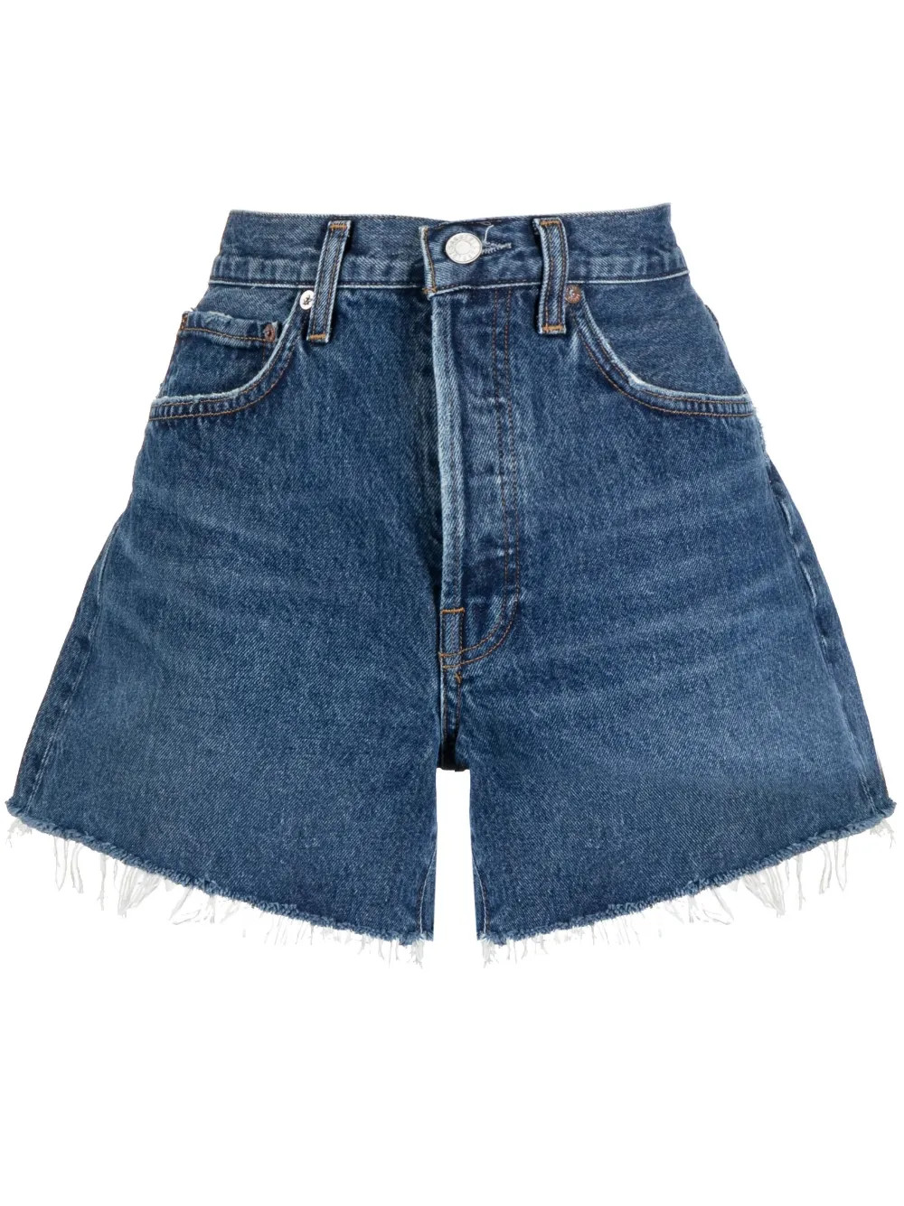 AGOLDE Parker raw-cut Denim Shorts | Blue | FARFETCH AE | Farfetch Global