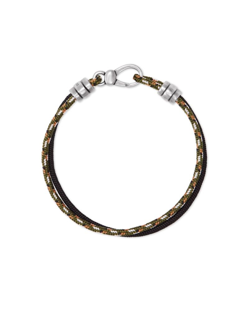 Kenneth Oxidized Sterling Silver Corded Bracelet in Olive and Black Mix | Kendra Scott