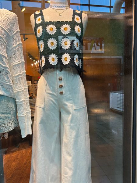 Crochet flower top and white pants on Francesca’s window 

#LTKfindsunder100 #LTKSeasonal #LTKstyletip
