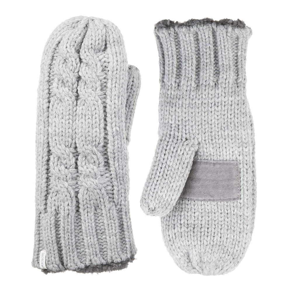 isotoner Women's Chunky Cable Knit Sherpasoft Mittens | Amazon (US)