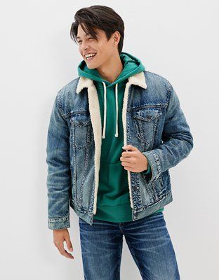 AE Sherpa Denim Jacket | American Eagle Outfitters (US & CA)